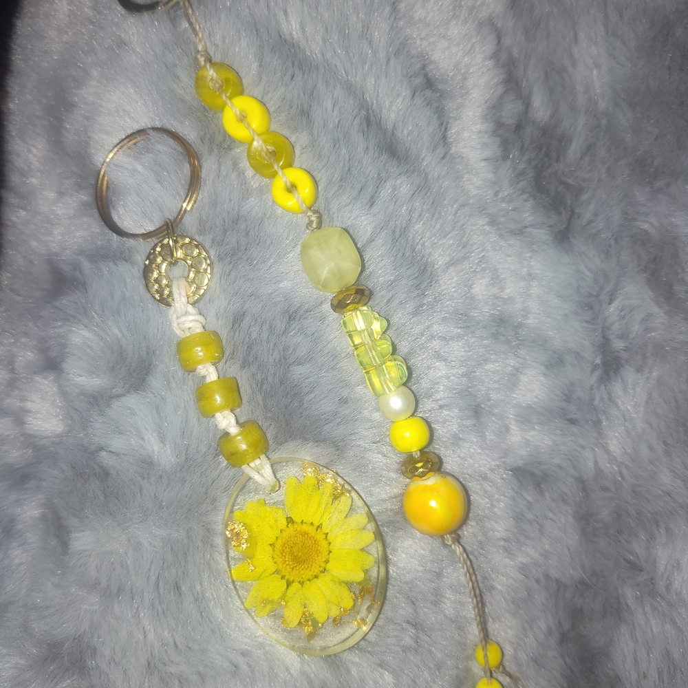 Yellow Floral Key Holder